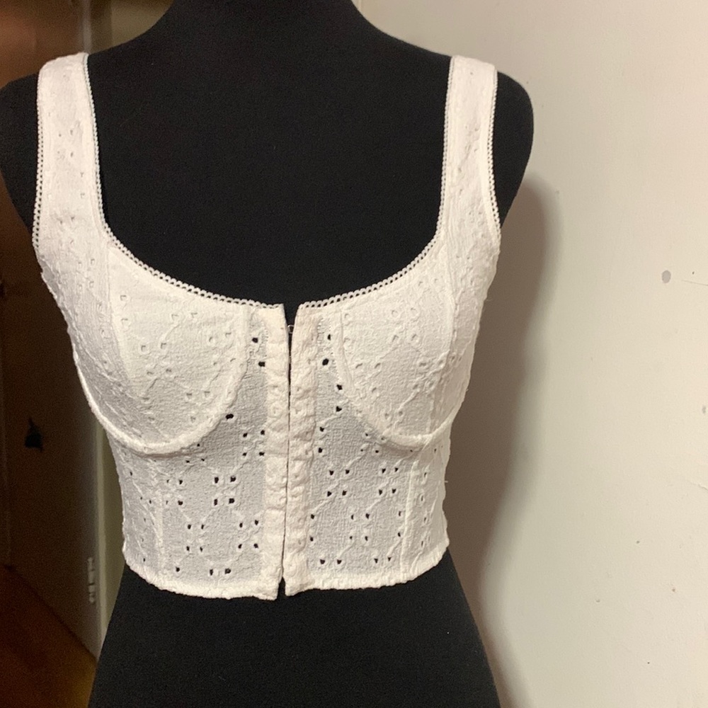 Divided - white bralette style eyelet top size S